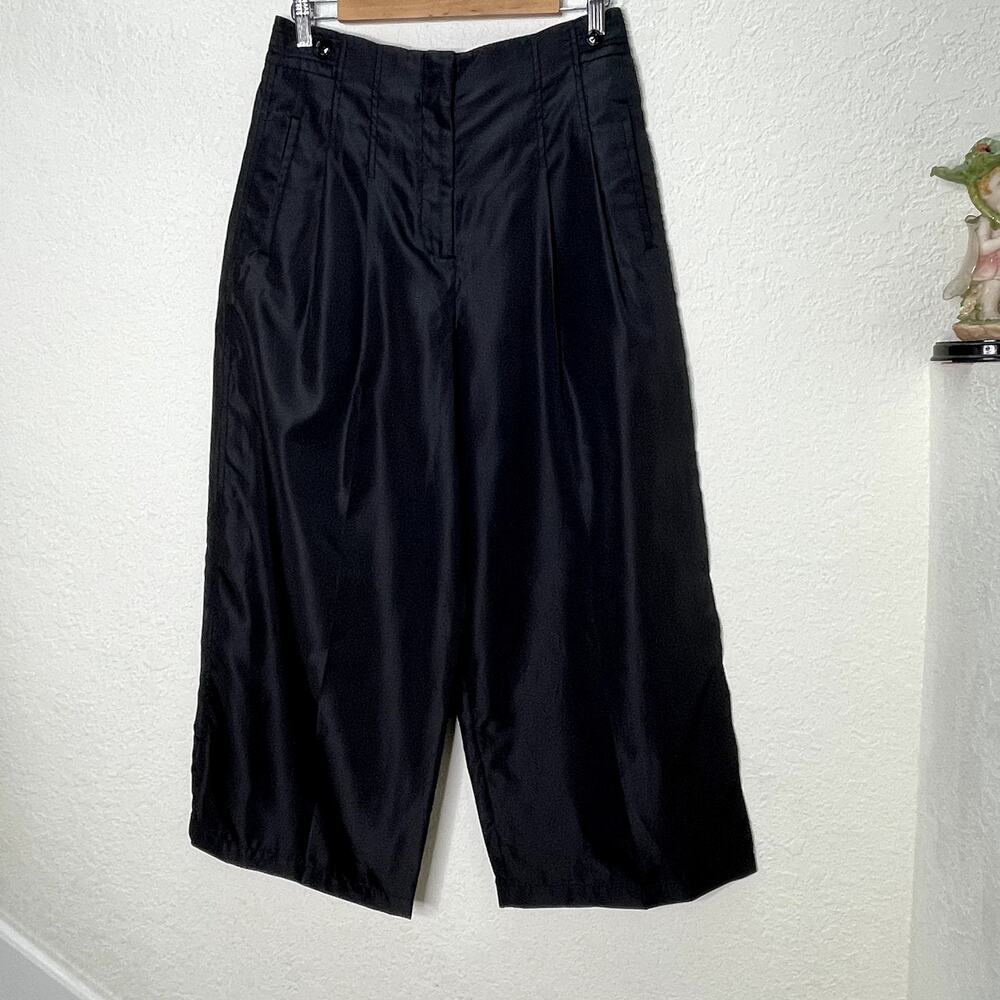 3.1 Phillip Lim Womens 4 Black Wide Leg Pleated Trousers Pants Designer